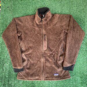 Vintage Y2K Patagonia Fleece Jacket Preppy Brown Full Zip